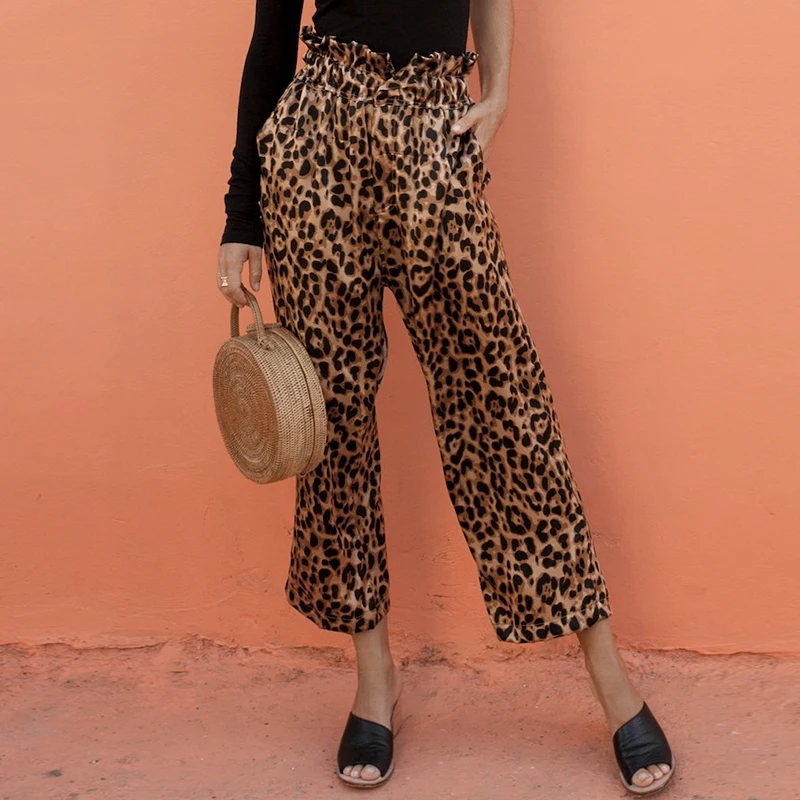 Conmoto Ruffles Elastic Waist Vintage Women Trousers Leopard Print Long Pants High Fashion Casual Wide Leg Mujer Pants
Conmoto Ruffles Elastic Waist Vintage Women Trousers Leopard Print Long Pants High Fashion Casual Wide Leg Mujer Pants