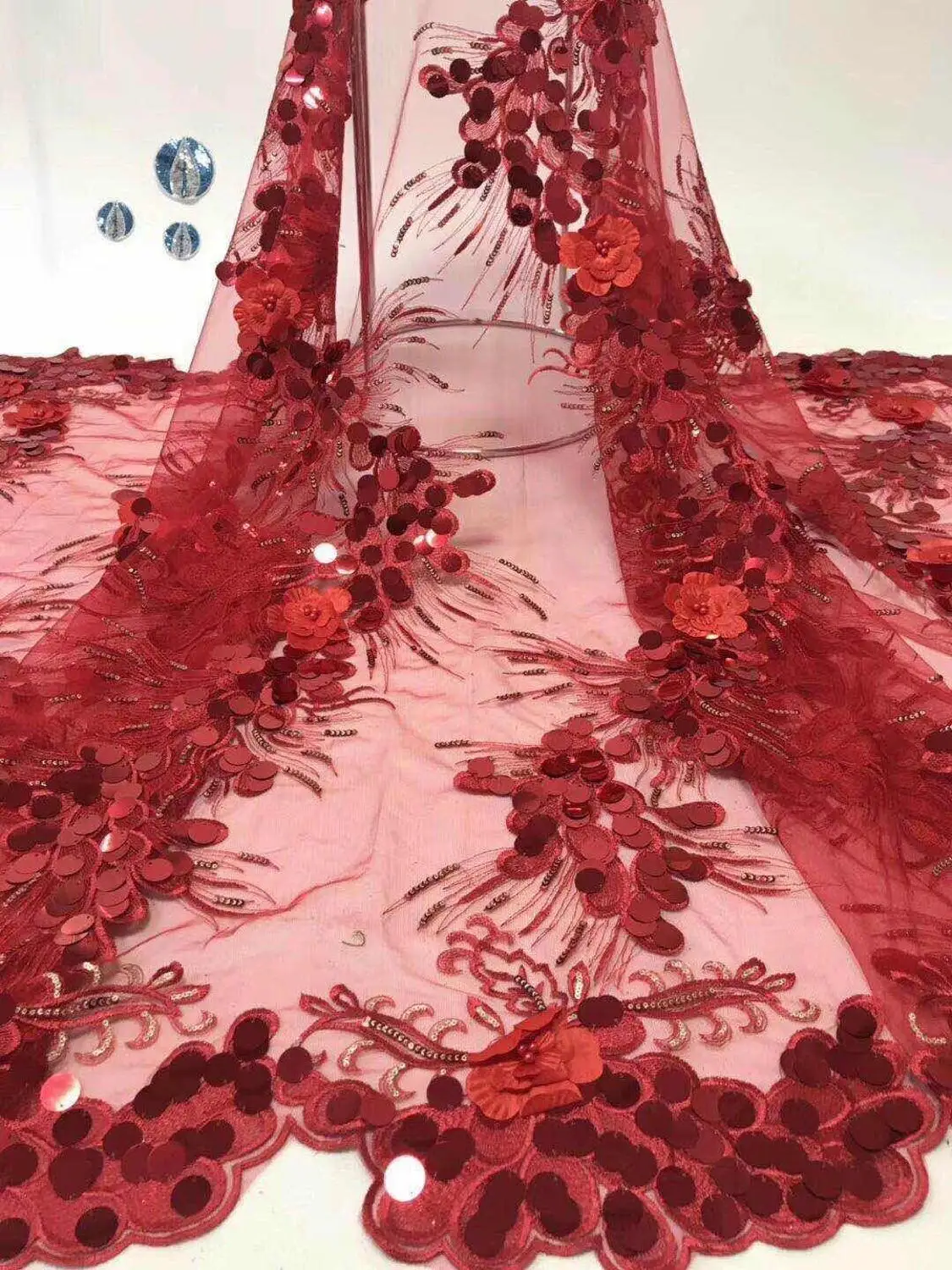 Red African Lace Fabric 2019 High quality Sequins lace French Tulle Mesh Fabric Nigerian Net Swiss Lace Fabrics for Dress(6-19
Red African Lace Fabric 2019 High quality Sequins lace French Tulle Mesh Fabric Nigerian Net Swiss Lace Fabrics for Dress(6-19