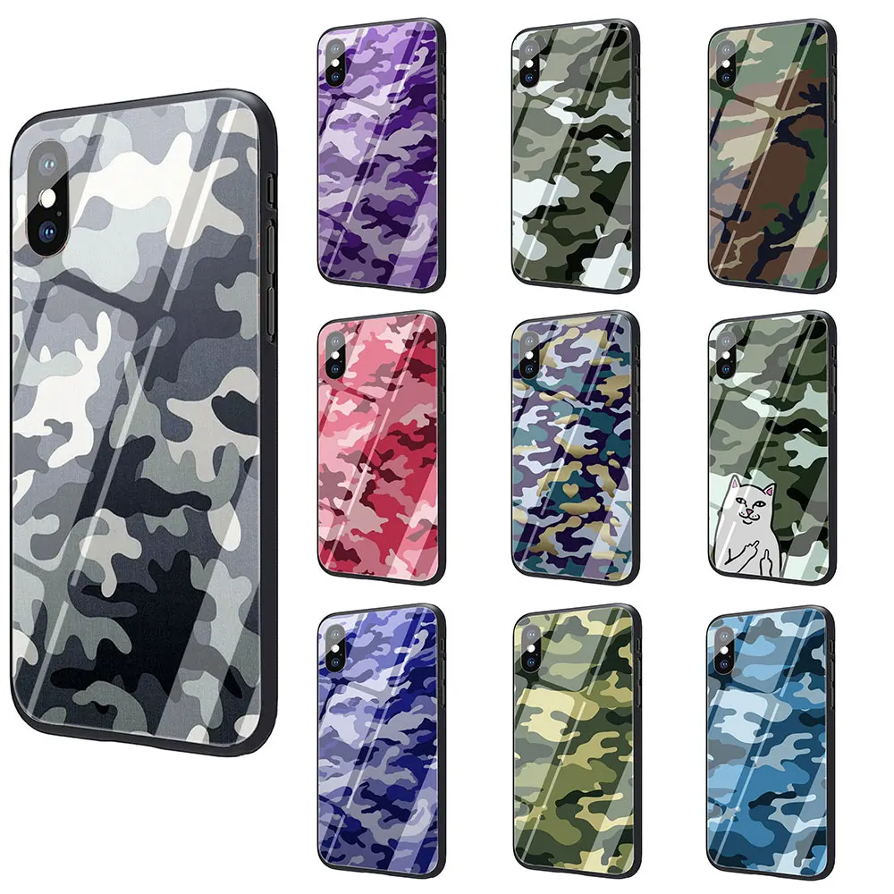 Camouflage Pattern Camo military Army Tempered Glass TPU Black Case for iPhone 11 Pro X or 10 8 7 6 6S Plus Xr Xs Max
Camouflage Pattern Camo military Army Tempered Glass TPU Black Case for iPhone 11 Pro X or 10 8 7 6 6S Plus Xr Xs Max