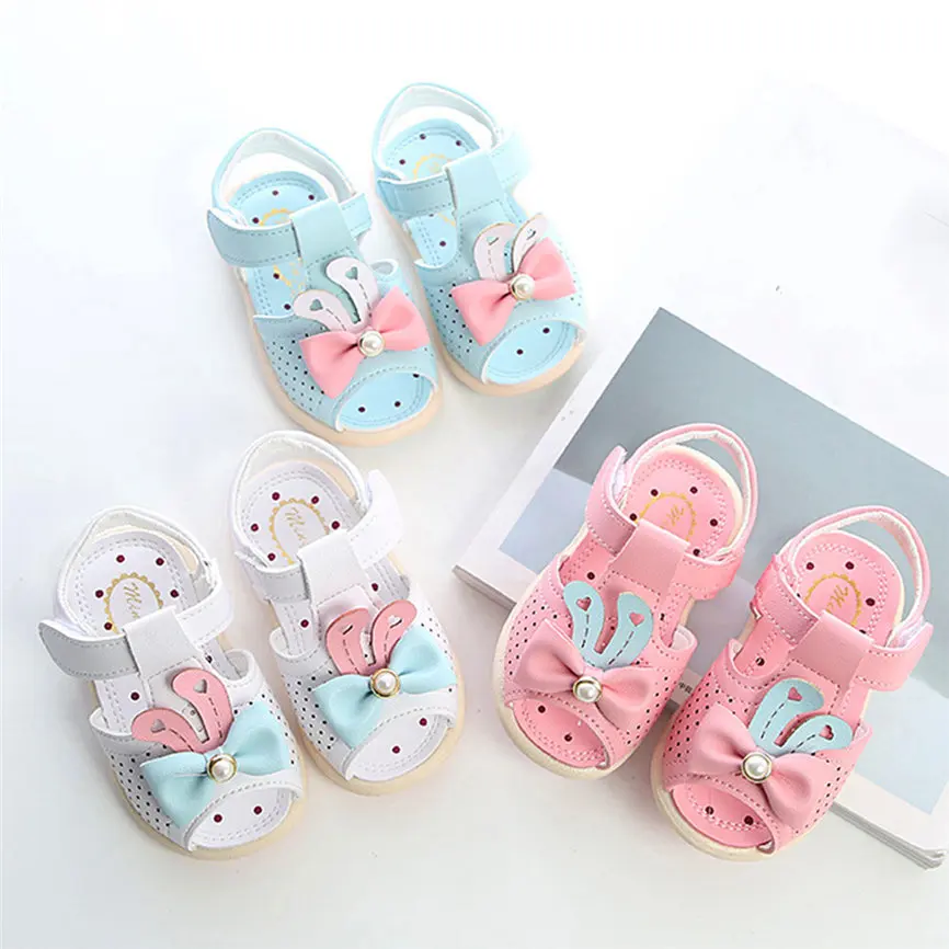 Fashion 2018 Summer Newborn Baby Girls Hollow Anti-slip Shoes Soft Sole Bow Sandals Single Sneaker Dropshipping 823 |