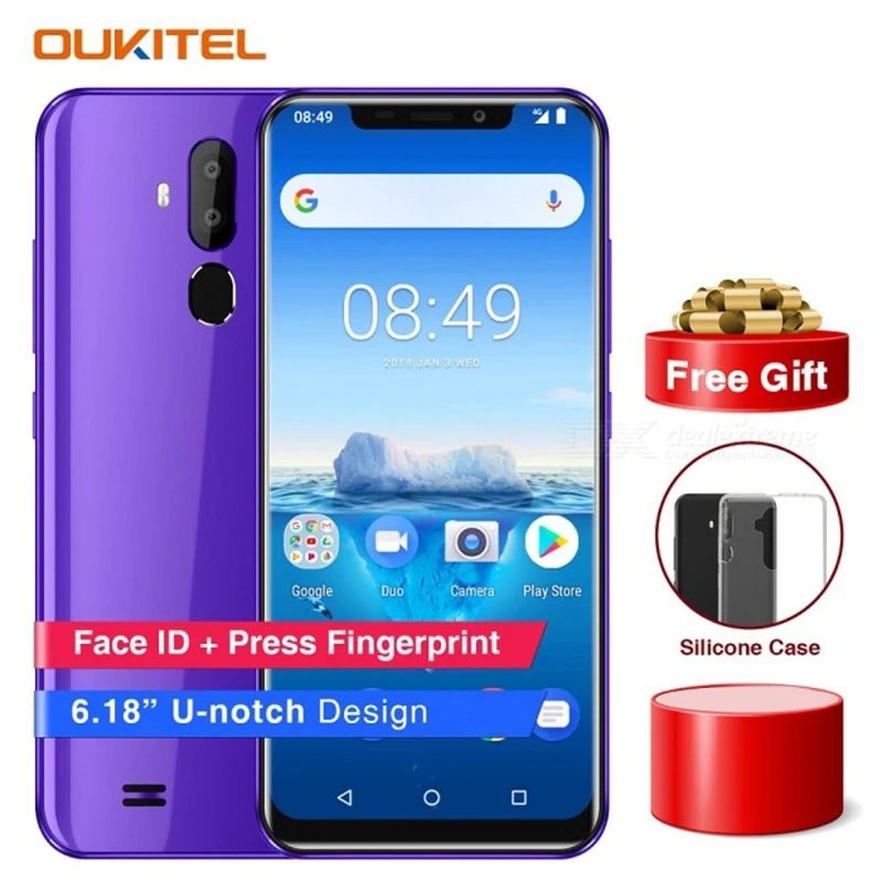 OUKITEL C12 Pro 6.18 inch 19:9 4G Smartphone Phablet Android 8.1 Quad Core 2G RAM 16G ROM Fingerprint Face ID Mobile Phone
OUKITEL C12 Pro 6.18 inch 19:9 4G Smartphone Phablet Android 8.1 Quad Core 2G RAM 16G ROM Fingerprint Face ID Mobile Phone
