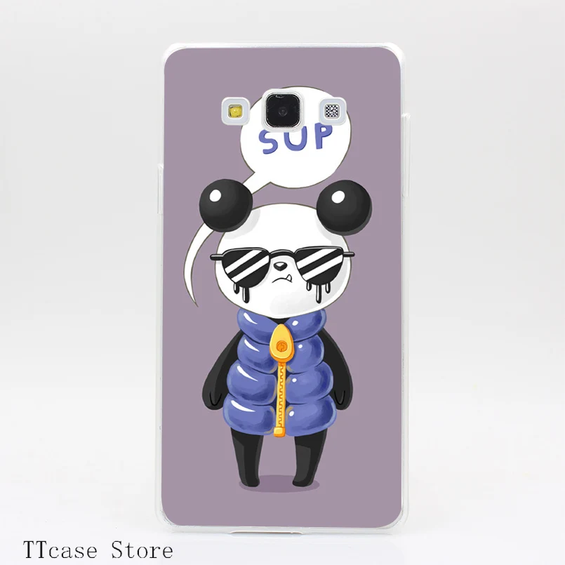 3406CA Sup Panda Transparent Hard Cover font b Case b font for Galaxy A3 A5 A7