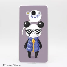 3406CA Sup Panda Transparent Hard Cover Case for Galaxy A3 A5 A7 A8 Note 2 3 4 5 J5 J7 Grand 2 & Prime