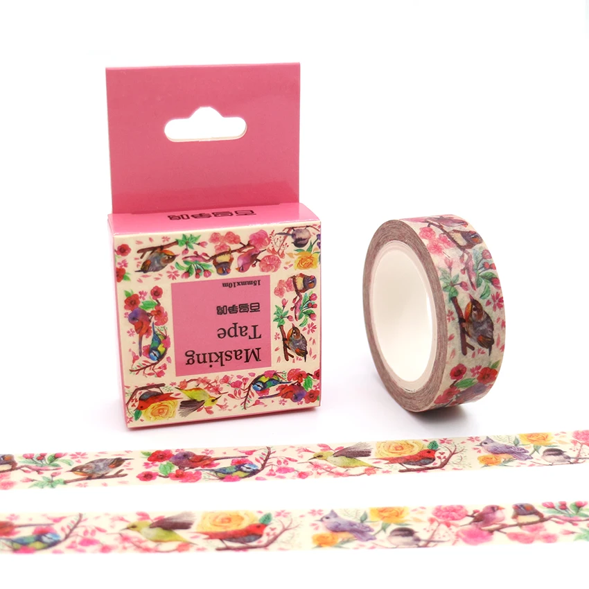 15mm*10m Box Package Birds Contend Washi Tape Adhesive Stickers Flower Pattern Masking Tape Cheap Price Decorative Tape
15mm*10m Box Package Birds Contend Washi Tape Adhesive Stickers Flower Pattern Masking Tape Cheap Price Decorative Tape