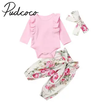 Spring Autumn Newborn Toddler Baby Girl Outfits Romper Ruffle Tops Floral Lantern Pants Headband Clothes Set 0-24months
Spring Autumn Newborn Toddler Baby Girl Outfits Romper Ruffle Tops Floral Lantern Pants Headband Clothes Set 0-24months