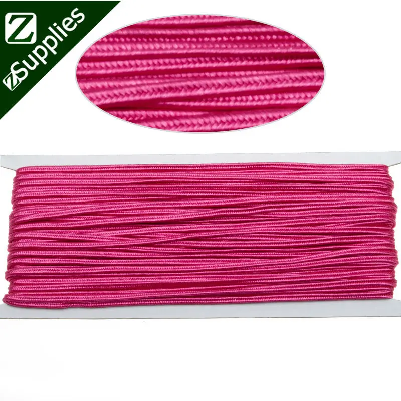 

20 Meters 2.5mm Rose Red Soutache Braid for jewelry making, Soutache Cord Braided Rope -D1483