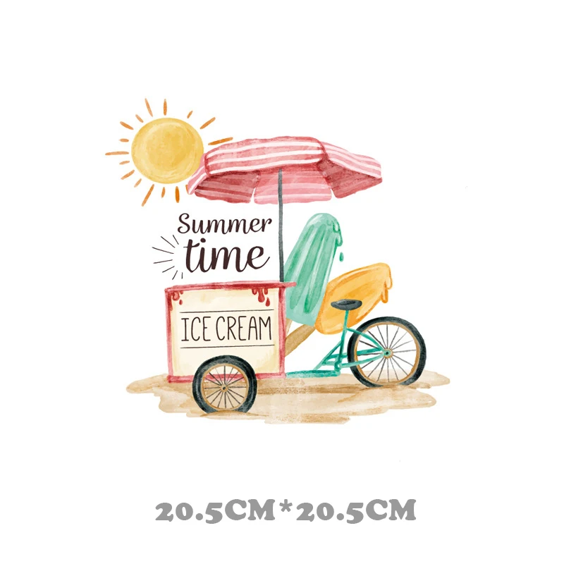 1PC 20.5CM Cool Icecream Bicycle Patch Heat Thermal Transfers Patches Iron On For T-shirt Clothing DIY Summer Style Sticker
1PC 20.5CM Cool Icecream Bicycle Patch Heat Thermal Transfers Patches Iron On For T-shirt Clothing DIY Summer Style Sticker