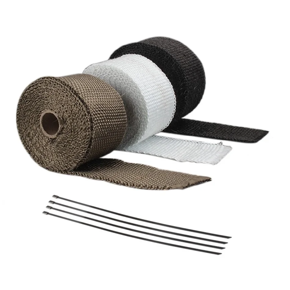 Motorcycle Exhaust Pipe 5M and 10M insulation Winding Tape Heat Resistant tape Cloth Roll Black White Titanium Gold option
Motorcycle Exhaust Pipe 5M and 10M insulation Winding Tape Heat Resistant tape Cloth Roll Black White Titanium Gold option