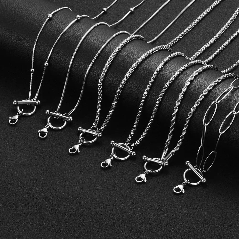 10pcs/lot Fashion Stainless Steel Chain Jewelry Twisted Toggle Chain Necklace Silver Tone with lobster clasp For Men Women Gift
10pcs/lot Fashion Stainless Steel Chain Jewelry Twisted Toggle Chain Necklace Silver Tone with lobster clasp For Men Women Gift