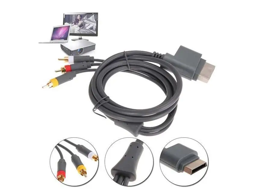 500 шт./лот HD TV компонентный Композитный Аудио Видео AV кабель Шнур для Microsoft Xbox 360