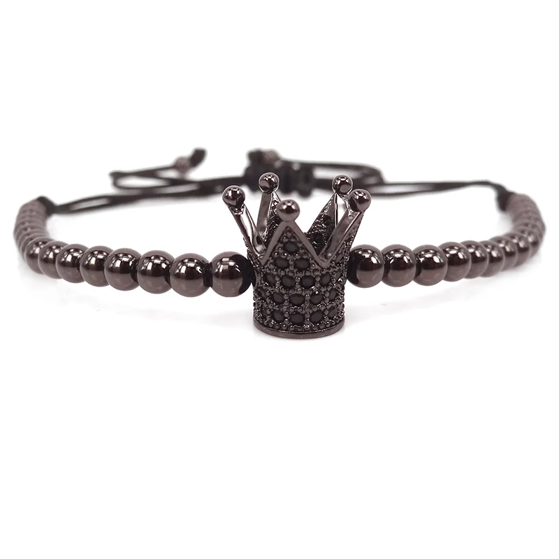 Новинка 2019 стильные мужские браслеты ATOLYEWOLF плетеный браслет с черными бусинами в