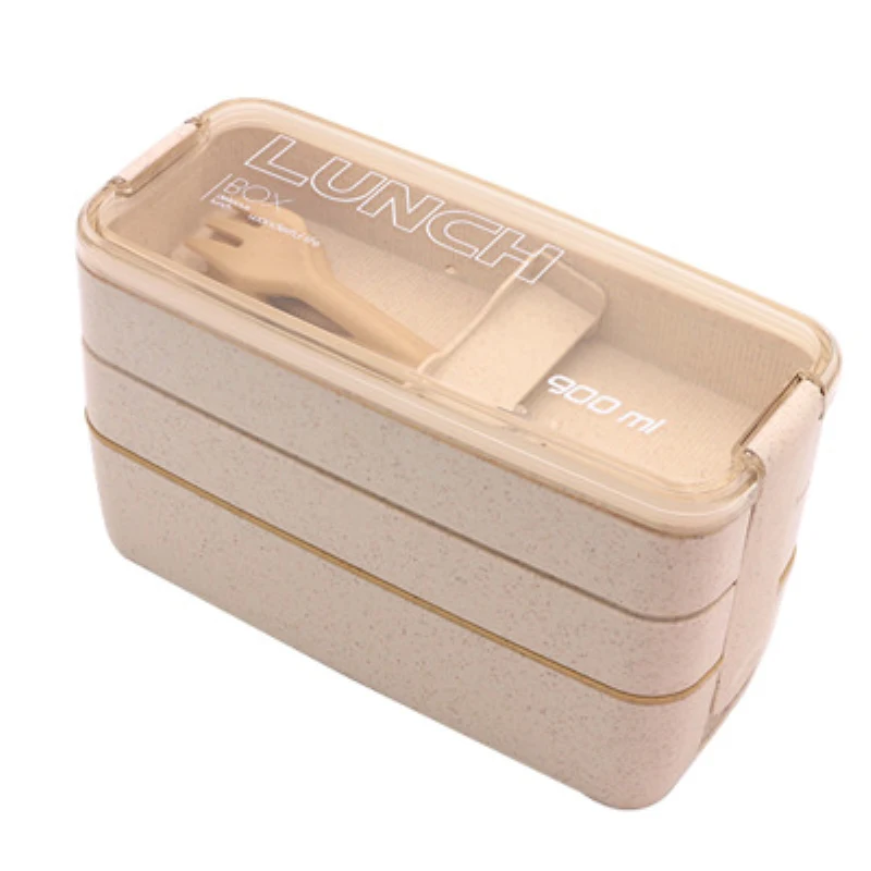 900ml Creative Eco-friendly 3 Layer Wheat Straw Bento Boxes Microwave Heating Food Storage Container Portable Student Lunchbox
900ml Creative Eco-friendly 3 Layer Wheat Straw Bento Boxes Microwave Heating Food Storage Container Portable Student Lunchbox