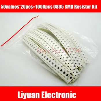 1000pcs 50Value 0805 SMD Resistor Kit (1R-2.7K) 1% 50values*20pcs=1000pcs Resistor Assorted Samples kit
1000pcs 50Value 0805 SMD Resistor Kit (1R-2.7K) 1% 50values*20pcs=1000pcs Resistor Assorted Samples kit