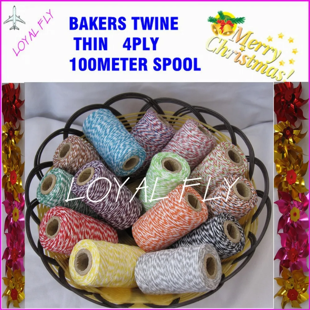 20pcs/lot Bakers twine thin 4ply 100m/spool,22 color you can choose, divine twine used in all gift,envelop packing
20pcs/lot Bakers twine thin 4ply 100m/spool,22 color you can choose, divine twine used in all gift,envelop packing