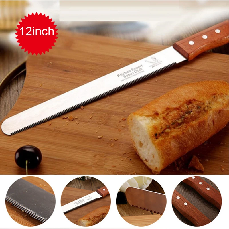 10 12inch Steel Serratd Bread Knife Toast Slicing Knives Cake Slicer Baking Pastry Cutter Serrated Blade Easy Cut Bread Cheese
10 12inch Steel Serratd Bread Knife Toast Slicing Knives Cake Slicer Baking Pastry Cutter Serrated Blade Easy Cut Bread Cheese