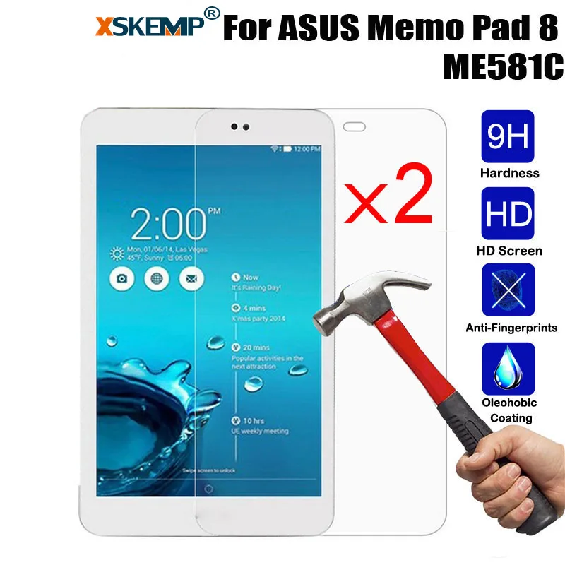 XSKEMP 2Pcs/Lot 9H Premium Screen Protector Real Tempered Glass For ASUS Memo Pad 8 ME581C Clear Tablet PC Protective Guard Film
XSKEMP 2Pcs/Lot 9H Premium Screen Protector Real Tempered Glass For ASUS Memo Pad 8 ME581C Clear Tablet PC Protective Guard Film