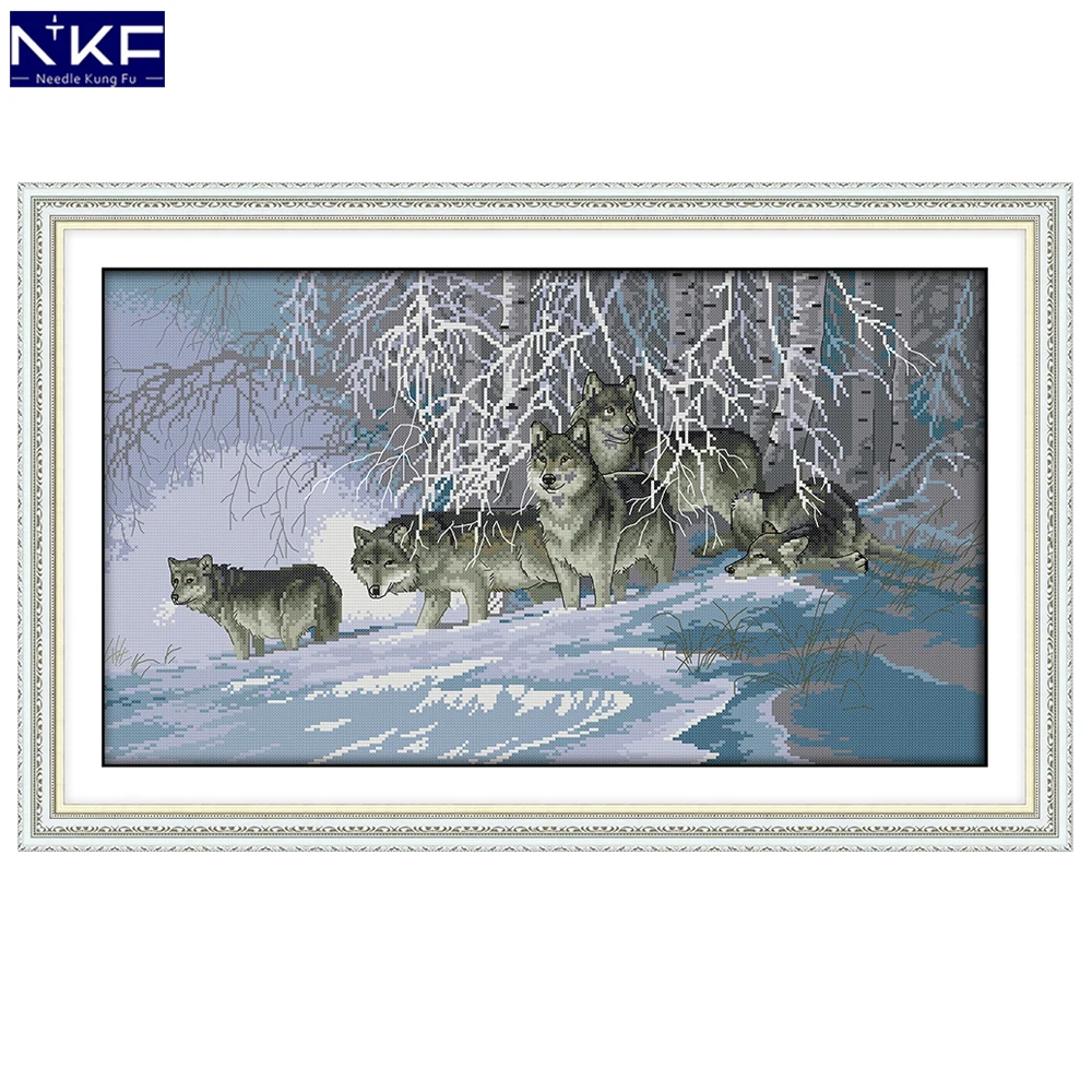 NKF Wolves Animal Cross Stitch Set Handmade Craft Needlework Cross-Stitch Embroidery Kit Cross Stitch for Home Decor
NKF Wolves Animal Cross Stitch Set Handmade Craft Needlework Cross-Stitch Embroidery Kit Cross Stitch for Home Decor