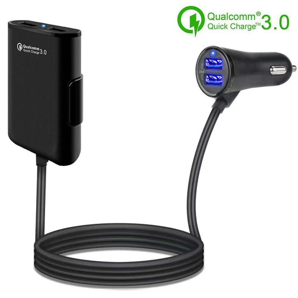 4 Ports QC3.0+2.4A+3.1A USB Car Charger Universal USB Fast Adapter with 5.6ft Back Seat Extension Cord Cable for MPV Car Phone
4 Ports QC3.0+2.4A+3.1A USB Car Charger Universal USB Fast Adapter with 5.6ft Back Seat Extension Cord Cable for MPV Car Phone