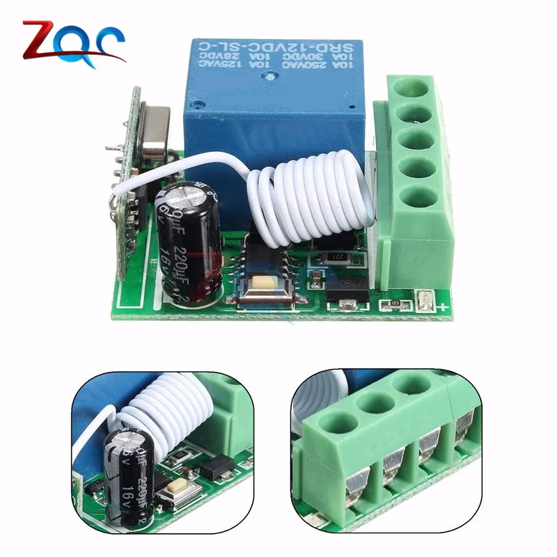 DC 12V 1 Channel Receiver 315MHz 433MHz Wireless Relay Module RF Remote Control Switch Heterodyne Receiver 10A
DC 12V 1 Channel Receiver 315MHz 433MHz Wireless Relay Module RF Remote Control Switch Heterodyne Receiver 10A