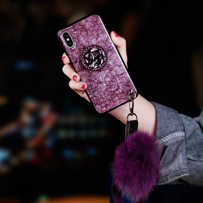 Luxury DIY crystal Holder+Hair Ball+Strap Marble Pattern Phone case For OPPO R17 Pro A59 A59M F1S A39 A57 IMD Capa Funds Coque
Luxury DIY crystal Holder+Hair Ball+Strap Marble Pattern Phone case For OPPO R17 Pro A59 A59M F1S A39 A57 IMD Capa Funds Coque