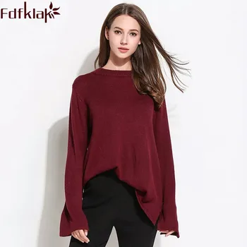 Fdfklak S-3XL Sweater Plus Size Women's Long Sleeve Pulover Mujer Wine Red Autumn Winter Woman Sweater Knitting Pullovers Q1217
Fdfklak S-3XL Sweater Plus Size Women's Long Sleeve Pulover Mujer Wine Red Autumn Winter Woman Sweater Knitting Pullovers Q1217