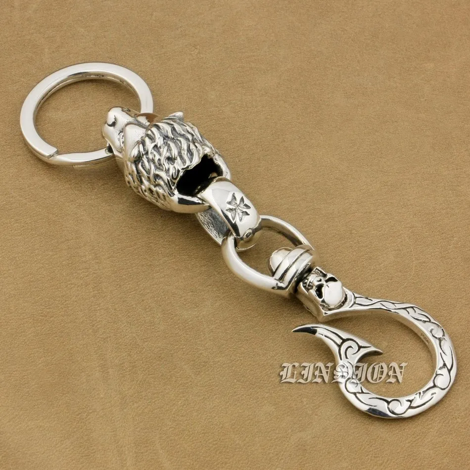Solid 925 Sterling Silver Skull Hook Huge Lion Mens Biker Rocker Punk Keychain Belt Clip 9T020
Solid 925 Sterling Silver Skull Hook Huge Lion Mens Biker Rocker Punk Keychain Belt Clip 9T020