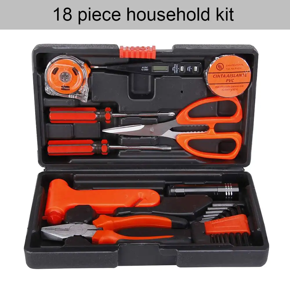 18 pcs Repair Tool Set Hand Tool Woodworking Electric Hardware Repair Tool Toolbox Household Set Combination Hand Tool Sets
18 pcs Repair Tool Set Hand Tool Woodworking Electric Hardware Repair Tool Toolbox Household Set Combination Hand Tool Sets