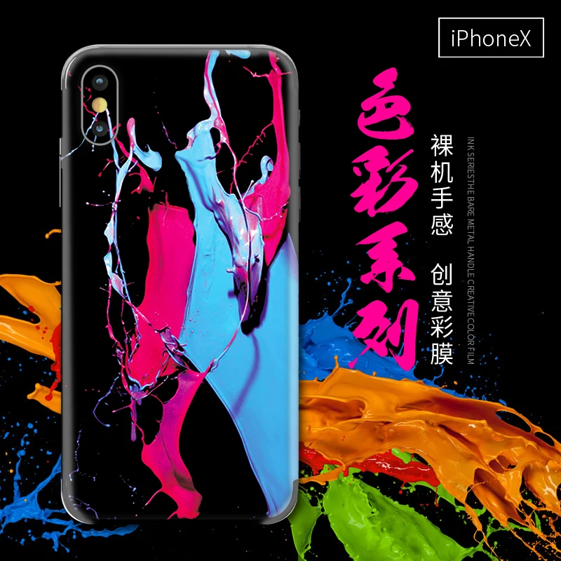 paintedSeries For iPhone X 6 7 Back Film Stickers Color Screen Thin Protector Protective Paster Rear Decorative | Мобильные телефоны