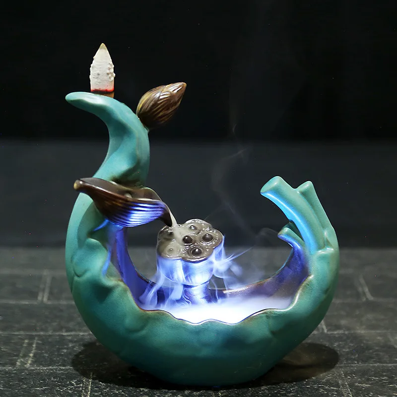Creative LED Lotus Incense Burner Furnace Ornamental Sandalwood Smoking Backflow Censer Ceramic Antique New
Creative LED Lotus Incense Burner Furnace Ornamental Sandalwood Smoking Backflow Censer Ceramic Antique New