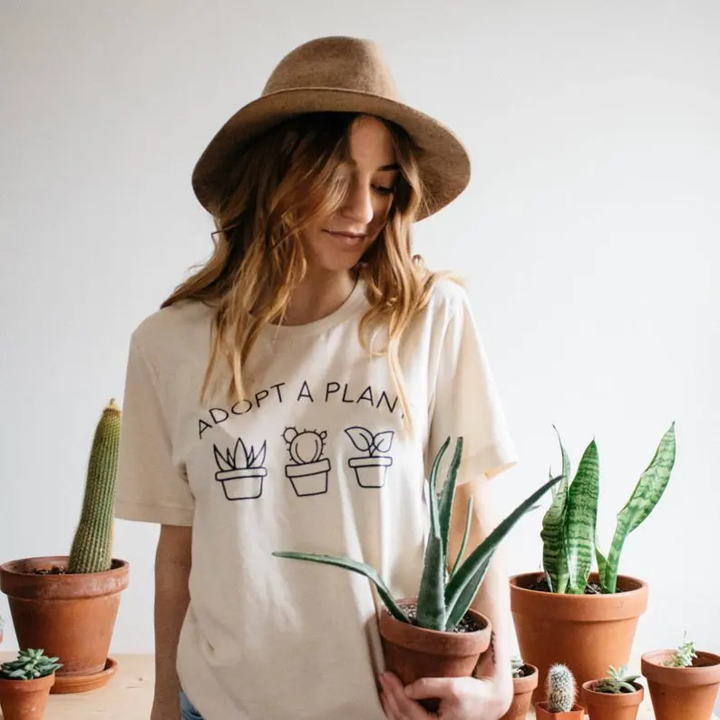 Adopt a Plant Garden Gifts Harajuku Summer Fashion Cotton T-shirt women Funny clothes Short Sleeve Tops Tee instagram tshirt
Adopt a Plant Garden Gifts Harajuku Summer Fashion Cotton T-shirt women Funny clothes Short Sleeve Tops Tee instagram tshirt