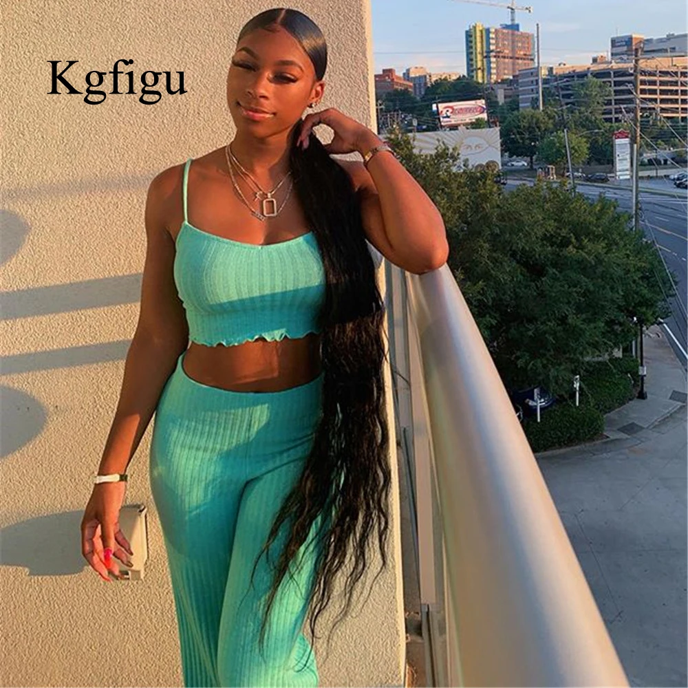 KGFIGU Ribbed two piece set 2019 Summer crop tops and wide leg pants casual knitting matching sets womens clothing
KGFIGU Ribbed two piece set 2019 Summer crop tops and wide leg pants casual knitting matching sets womens clothing