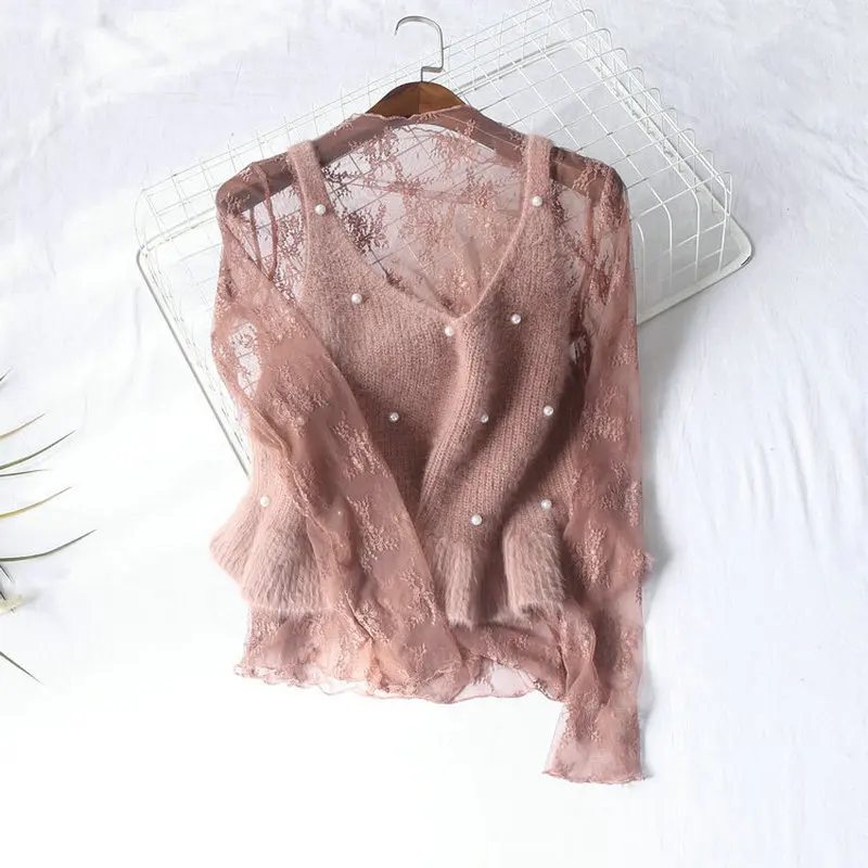 Elegant Women Spring Summer long Sleeve Basic Bottom Shirt Bottoms Girl Sexy Hollow Out Lace Flower Mesh Gauze Voile Blouse Tops
Elegant Women Spring Summer long Sleeve Basic Bottom Shirt Bottoms Girl Sexy Hollow Out Lace Flower Mesh Gauze Voile Blouse Tops