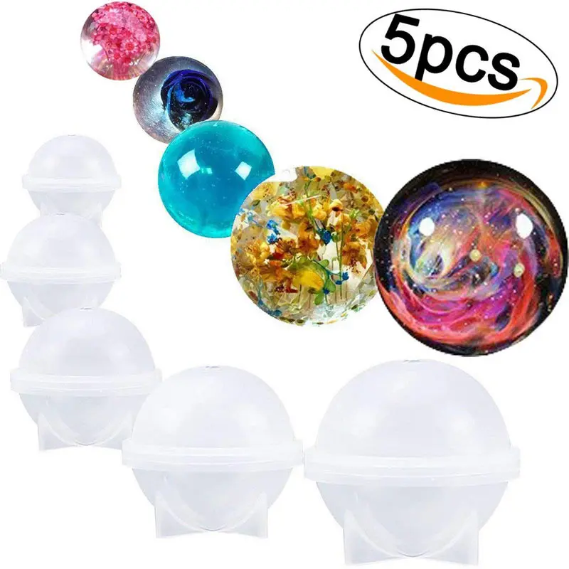 5Pcs Sphere Silicone Mold Multifunction Handmade DIY Round Resin Craft Making Mould Jewelry Soap Candle Wax Maker Accessories
5Pcs Sphere Silicone Mold Multifunction Handmade DIY Round Resin Craft Making Mould Jewelry Soap Candle Wax Maker Accessories