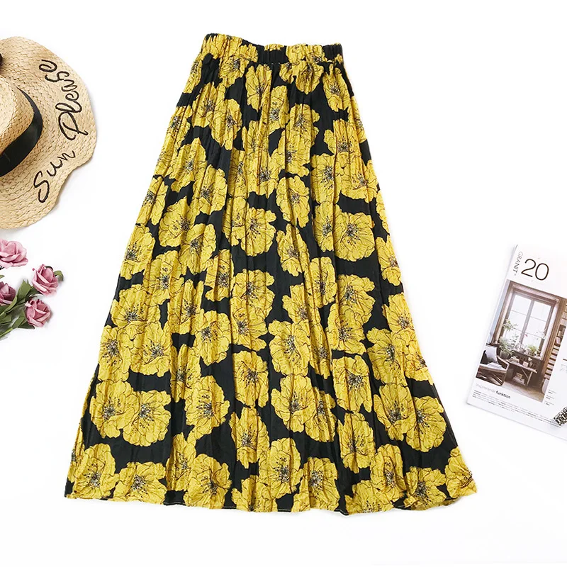Floral Midi Skirt Summer Casual 2019 New Arrival Pleated Skirts Womens Print with Elastic High Waist Faldas Mujer Saia Plissada
Floral Midi Skirt Summer Casual 2019 New Arrival Pleated Skirts Womens Print with Elastic High Waist Faldas Mujer Saia Plissada