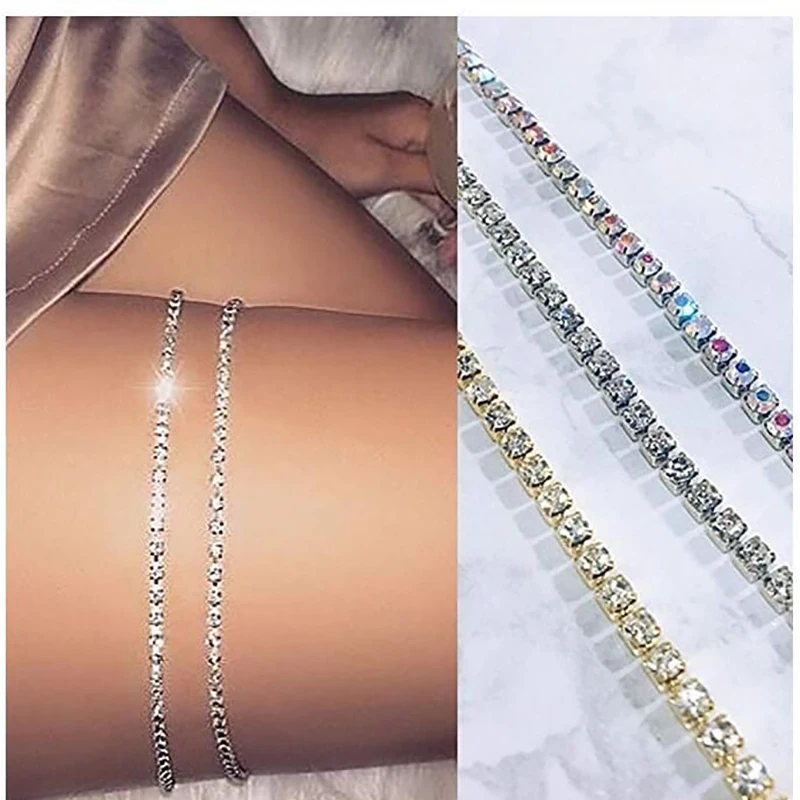 Bohemia Rhinestones Leg Thigh Chain Shiny Women Sexy Body Chain Leg Thigh Harness Jewelry Beach Gold Silver Color Chains
Bohemia Rhinestones Leg Thigh Chain Shiny Women Sexy Body Chain Leg Thigh Harness Jewelry Beach Gold Silver Color Chains
