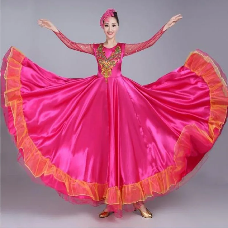 Brand 2018 New Women's National Dance Performance Clothing Ladies Chorus Stage Dress Opening Dance Big Swing Skirt Costumes
Brand 2018 New Women's National Dance Performance Clothing Ladies Chorus Stage Dress Opening Dance Big Swing Skirt Costumes
