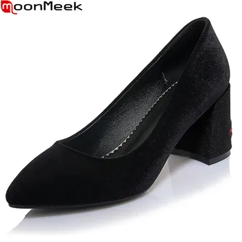 MoonMeek 2018 new fashion pointed toe pumps women shoes high heels flock shallow square heel wedding party shoes woman shoes
MoonMeek 2018 new fashion pointed toe pumps women shoes high heels flock shallow square heel wedding party shoes woman shoes