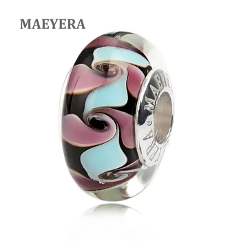 MAEYERA 925 Sterling Silver Lampwork Beads Blue & Violet Whirlpool Murano Glass Beads For European Charm Bracelet Jewelry 920262
MAEYERA 925 Sterling Silver Lampwork Beads Blue & Violet Whirlpool Murano Glass Beads For European Charm Bracelet Jewelry 920262
