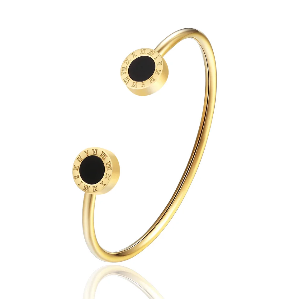 JSBAO Top Quantity Adjustable Stainless Steel With Black Shell Roman Bracelets & Bangles Cuff Bracelet For Women Fashion Jewelry
JSBAO Top Quantity Adjustable Stainless Steel With Black Shell Roman Bracelets & Bangles Cuff Bracelet For Women Fashion Jewelry