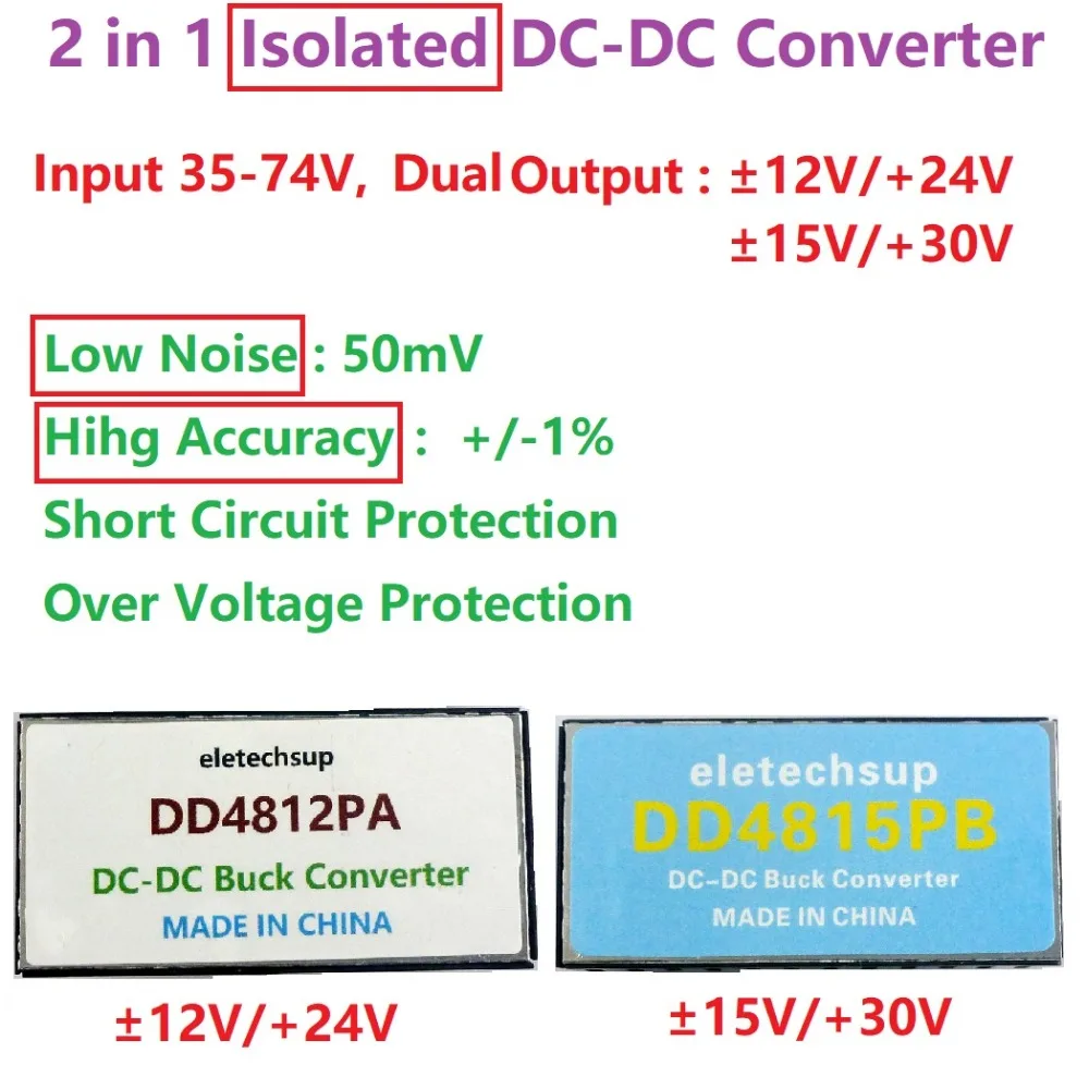High-Voltage Dual Isolated EBik Power 36V 48V 64V 72V to +-12V 15V 24V DC DC Step-down Converter Lead-acid battery car LED Audio
High-Voltage Dual Isolated EBik Power 36V 48V 64V 72V to +-12V 15V 24V DC DC Step-down Converter Lead-acid battery car LED Audio