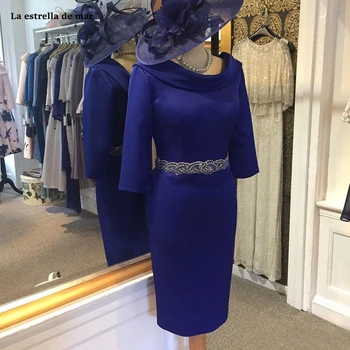 2019 Royal Blue Mother Of The Bride Dresses Satin Beaded Crystal Belt Tea Length Wedding Guest Dress Evening Gowns Prom Party
2019 Royal Blue Mother Of The Bride Dresses Satin Beaded Crystal Belt Tea Length Wedding Guest Dress Evening Gowns Prom Party