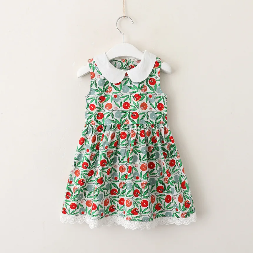 Hurave Pattern Turn-down collar dress Baby Girls Clothes printing leaves Children Sleeveless button dresses stitching lace
Hurave Pattern Turn-down collar dress Baby Girls Clothes printing leaves Children Sleeveless button dresses stitching lace
