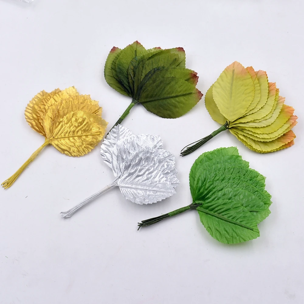 

24pcs Big Leaves Bouquet Colorful Lifelike Ornament For Diy Flowers Scrabooking Festival Wedding Home Decoration Cheap FLower