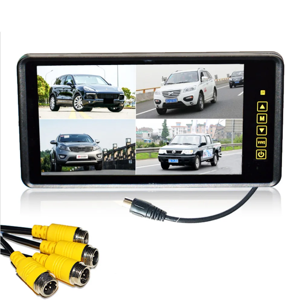 

9 Inch Rearview Mirror Display 480*234 LCD Monitor 2 Channel CH Input Reversing Priority For DVD VCD And Rearview camera