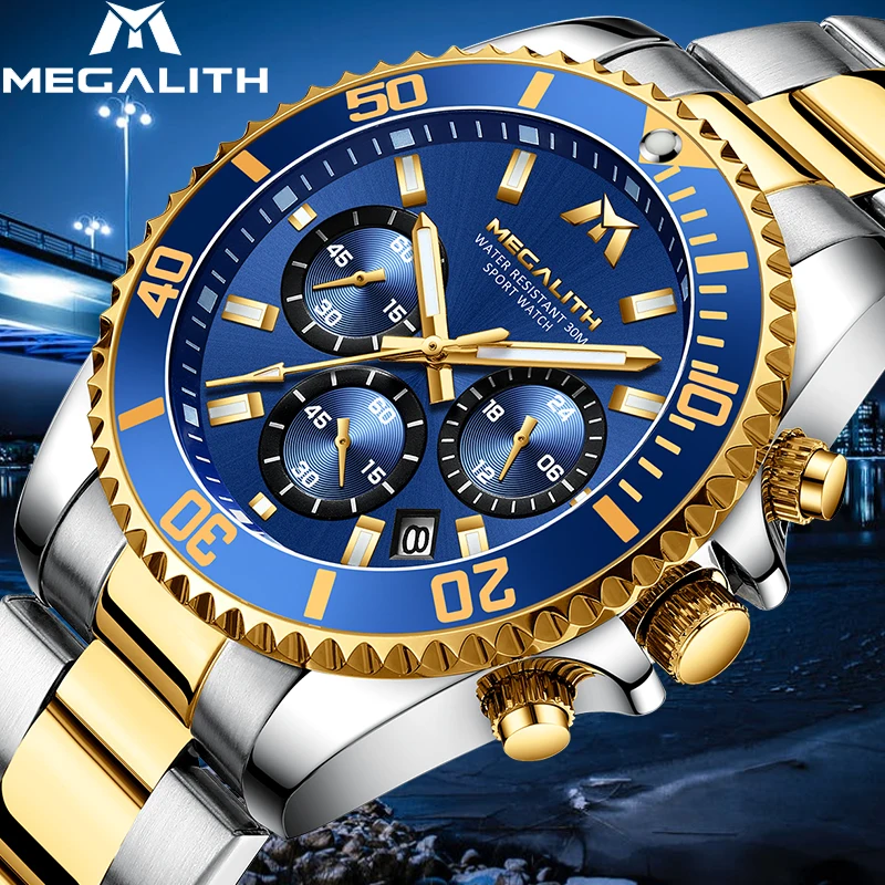 MEGALITH 2019 Mens Watch Wristwatch Clock Top Brand Quartz Watch Luxury Sports Stainless Steel Calendar Chronograph Waterproof
MEGALITH 2019 Mens Watch Wristwatch Clock Top Brand Quartz Watch Luxury Sports Stainless Steel Calendar Chronograph Waterproof
