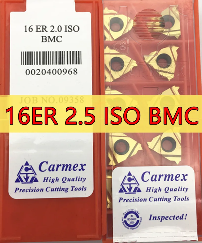 16ER 2 5 ISO BMC 10 шт./компл. карбидная вставка Carmex CNC с внутренней резьбой обработка