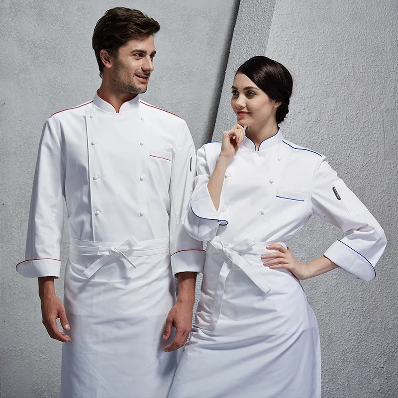 2019 spring restaurant hotel coffee kitchen cook clothes chef jacket long sleeve white cook uniform for women
2019 spring restaurant hotel coffee kitchen cook clothes chef jacket long sleeve white cook uniform for women