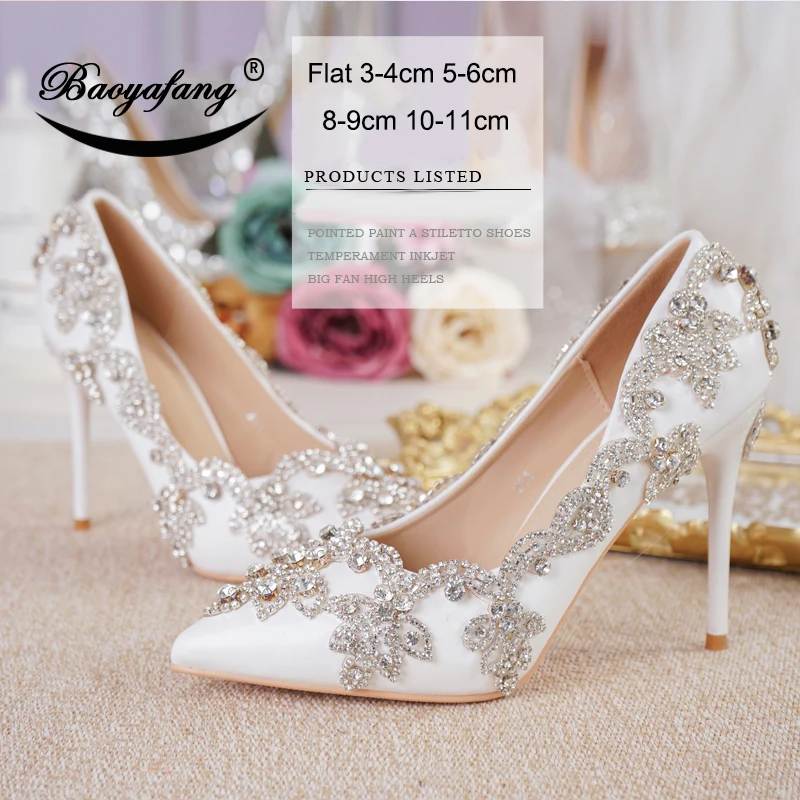 BaoYaFang pointed toe Womens wedding shoes Crystal pumps Fashion bridal shoes pumps Party Dress shoe for woman
BaoYaFang pointed toe Womens wedding shoes Crystal pumps Fashion bridal shoes pumps Party Dress shoe for woman