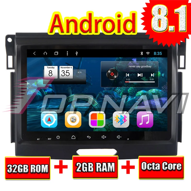 Topnavi Auto Radio GPS Navigation Head Unit for Ford Everest 2015 9'' Automotive Android 8.1 DDR3 2GB RAM No DVD Octa Core 2Din
Topnavi Auto Radio GPS Navigation Head Unit for Ford Everest 2015 9'' Automotive Android 8.1 DDR3 2GB RAM No DVD Octa Core 2Din