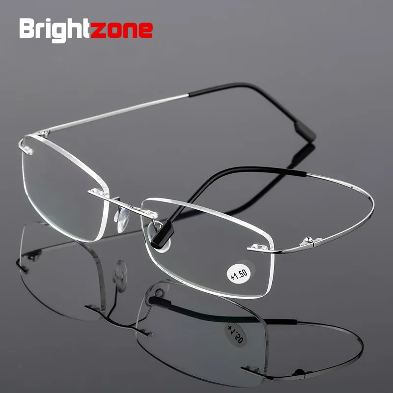 

Brightzone Ultralight Presbyopic Fashion Reading Far Glasses For Diopter Women Men Metal Spectacle Elderly Frameless Folding